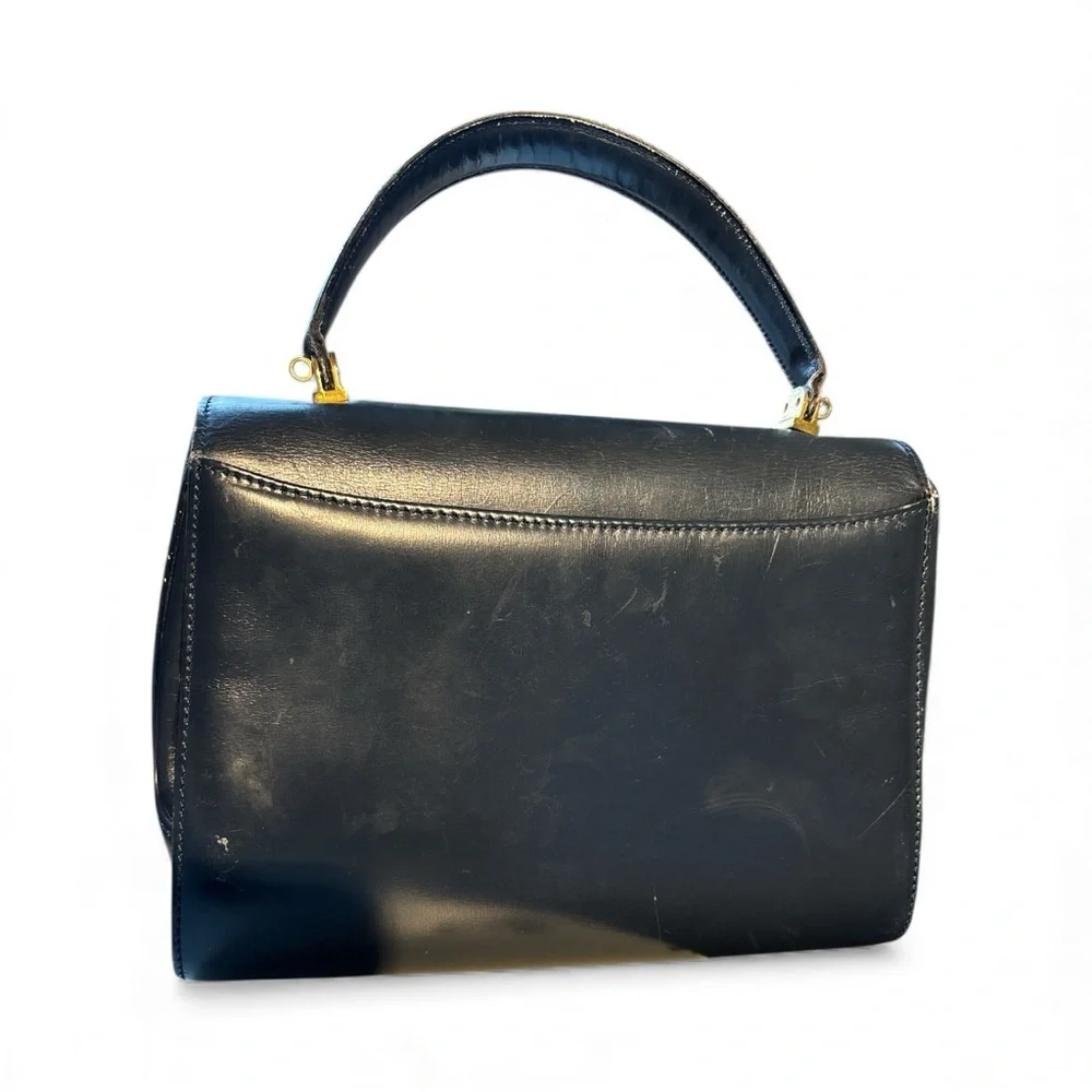 Vintage Bally Black Leather Top Handle Bag - Picture 5 of 12